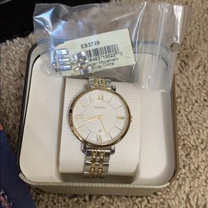 fossil two tone watch